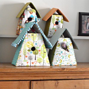 How To Make Gorgeous Fabric Birdhouses For Your Home - Pillar Box Blue