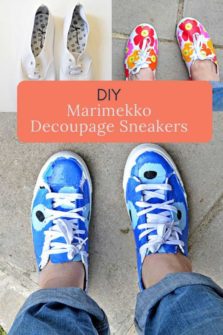 How to Make Decoupage Shoes -Marimekko Style - Pillar Box Blue