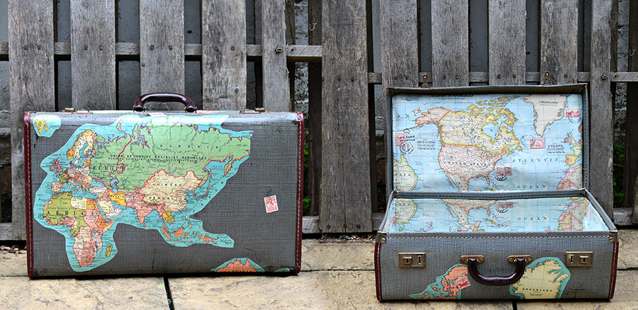How To Make A Brilliant Vintage Map Suitcase Upcycle - Pillarboxblue -  Pillar Box Blue