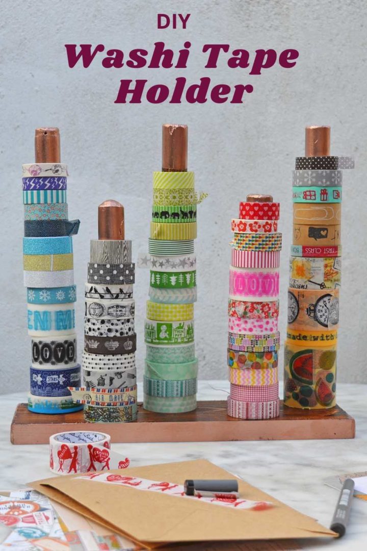 The Easy Way To Make A DIY Handy Washi Tape Holder - Pillar Box Blue