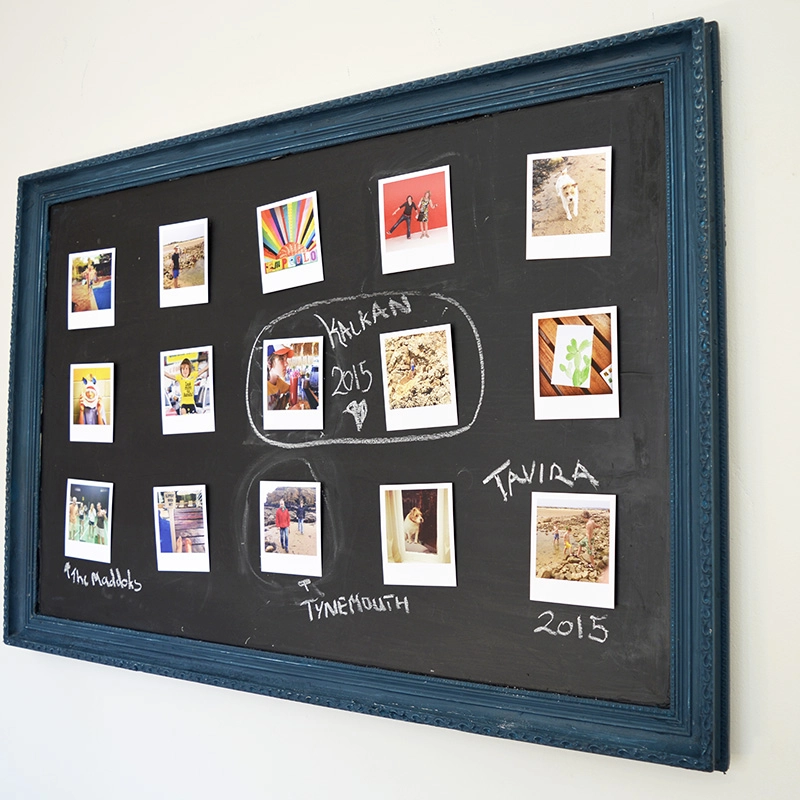 DIY Chalkboard Frame, a Fun Easy Way To Display Photos - Pillar Box Blue