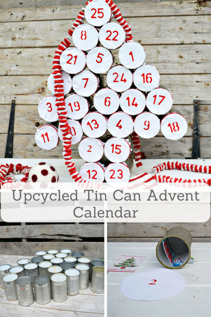 How to Make An Upcycled Advent Calendar Using Tin Cans Pillar Box Blue