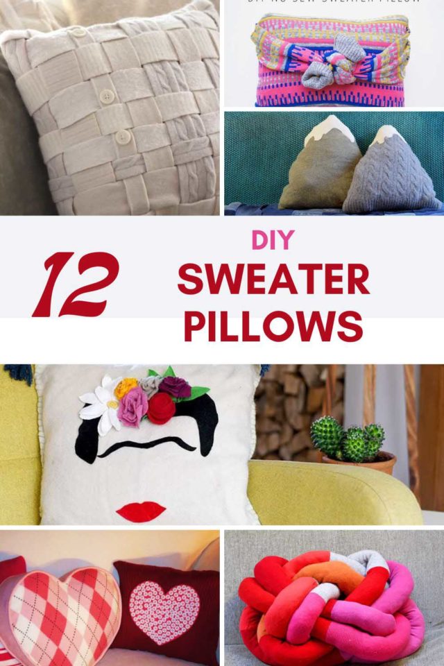 12 Fabulous Ideas For Making Pillows Out Of Sweaters - Pillar Box Blue