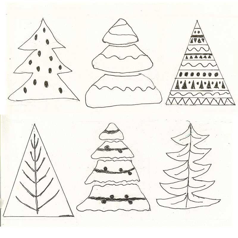 Christmas tree stamp designs