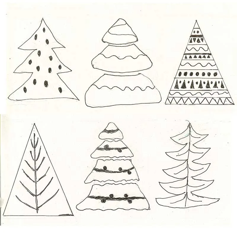 Christmas tree stamp designs