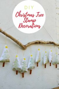 How To Make Christmas Tree Stamp Ornaments - Pillar Box Blue