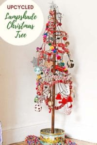 How To Make A Rustic Christmas Tree From Old Lampshades - Pillar Box Blue