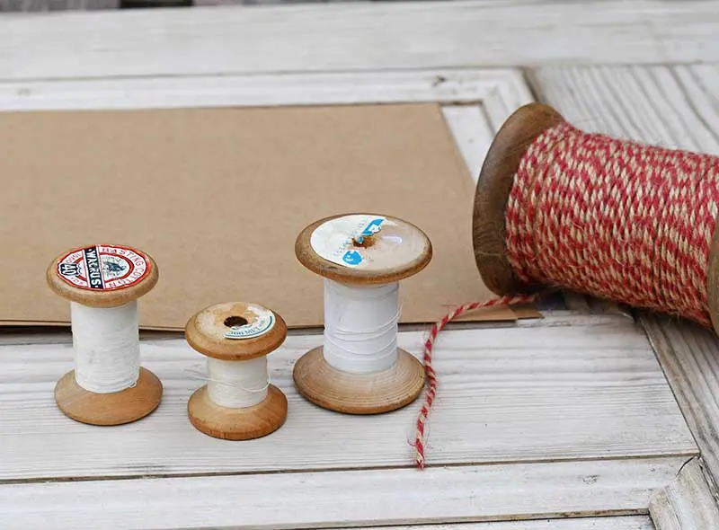 Two 2 Large Vintage Wooden Cotton Reels