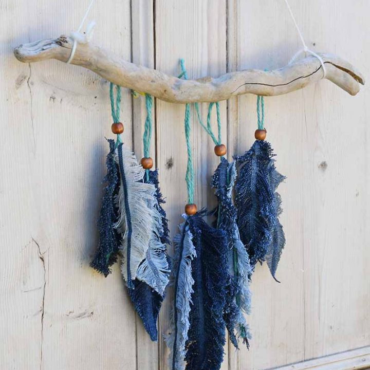 How to make DIY feathers From Upcycled Fabric Scraps - Pillar Box Blue