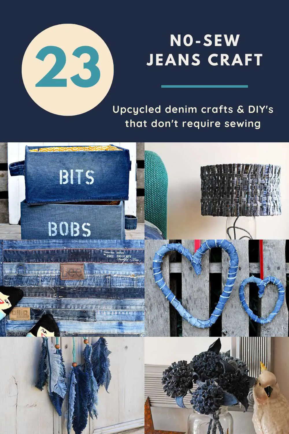 What To Do With Old Jeans No-Sew Projects - Pillar Box Blue