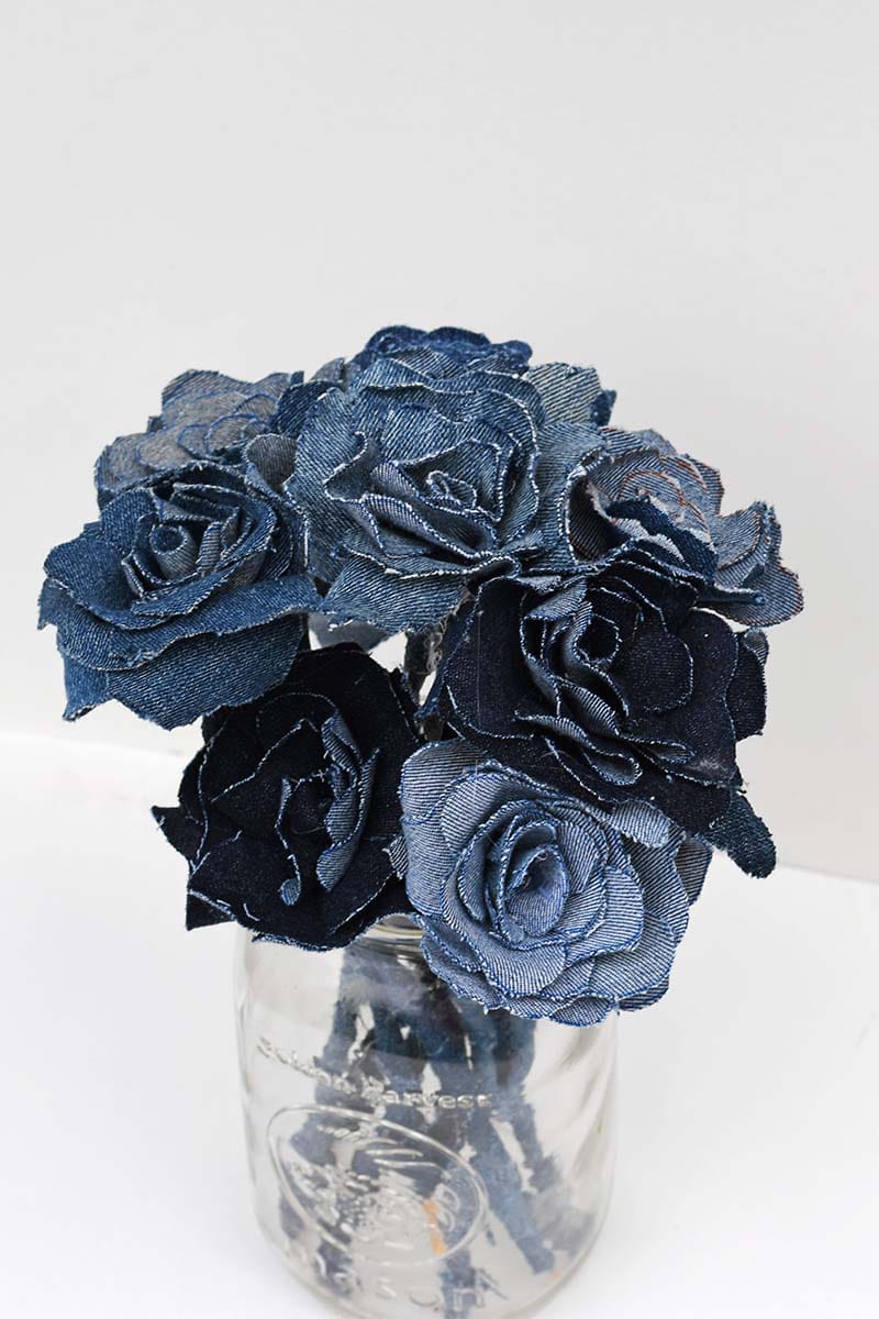 blue jeans with flowers