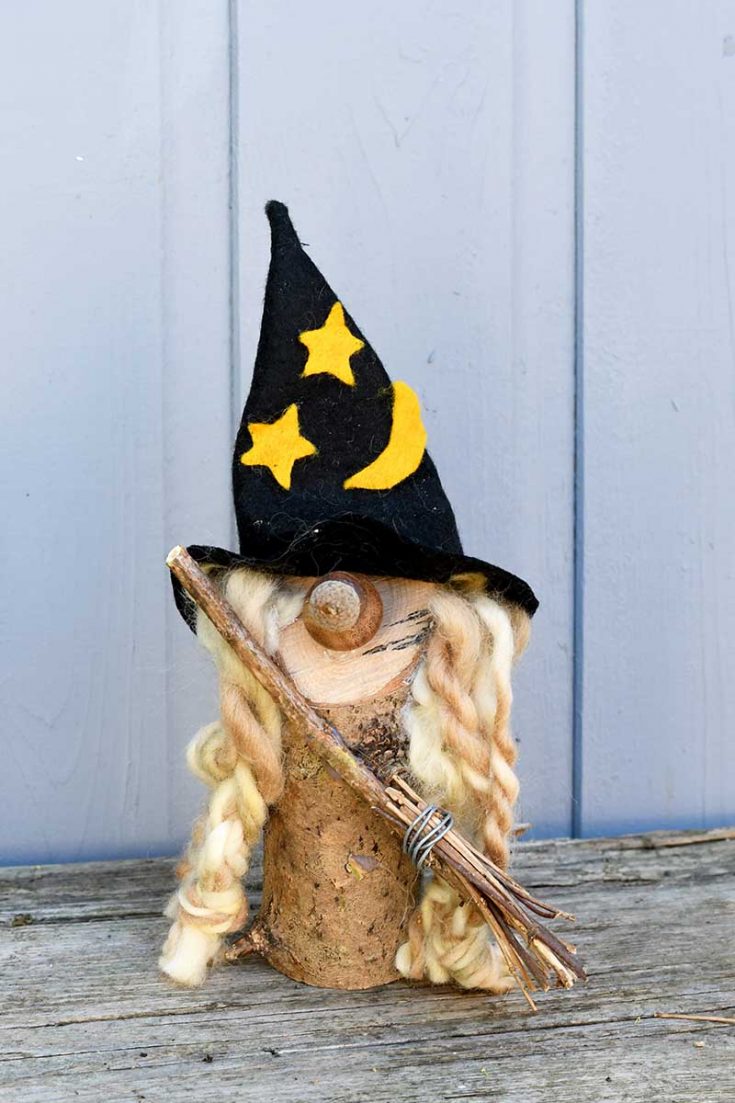 How To Make Fun Rustic Halloween Gnomes - Pillar Box Blue