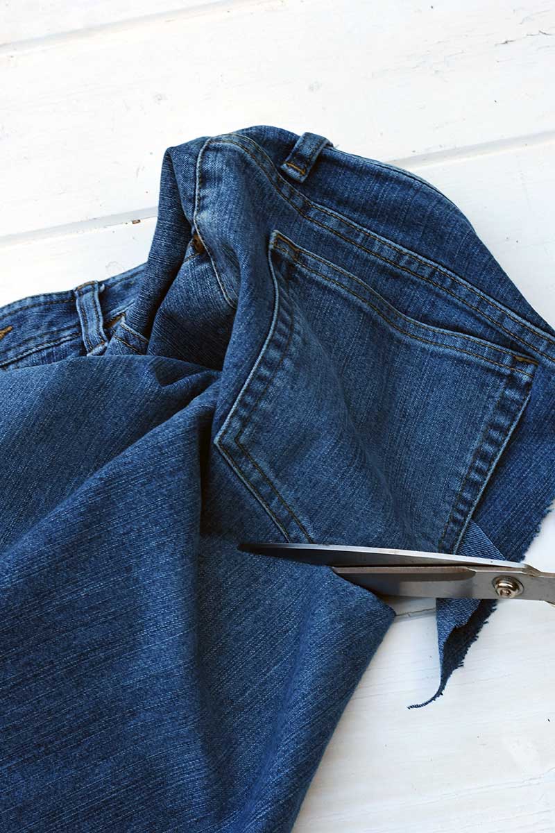 jeans with straps hanging