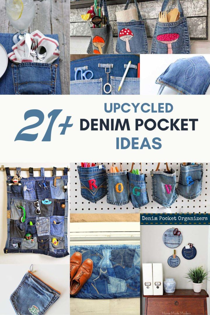 23 Best Jean Pocket Crafts; How To Repurpose Denim Pockets - Pillar Box ...