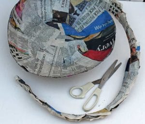 How To Make A Paper Mache Bowl With Decoupage - Pillar Box Blue