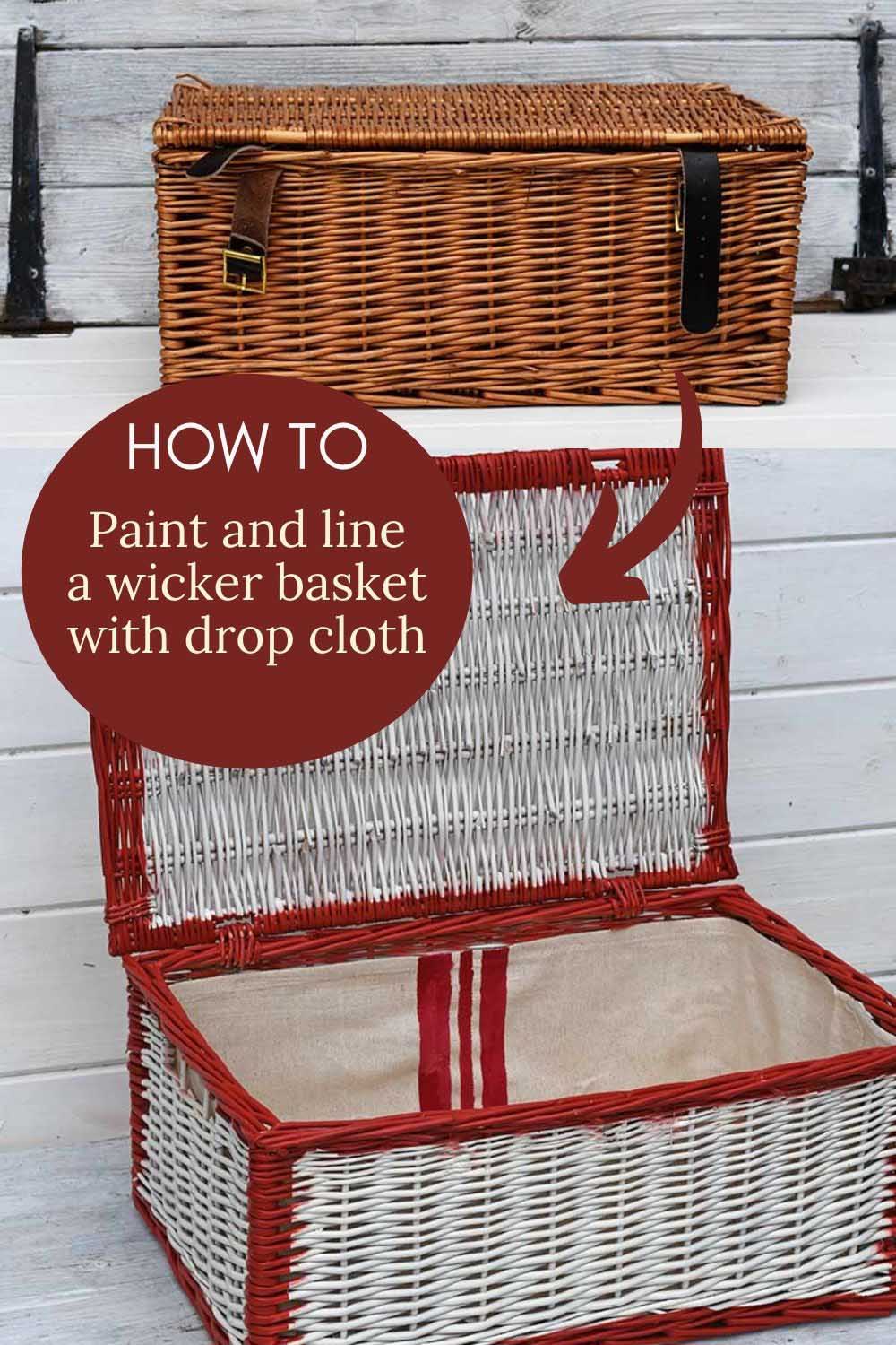 How To Paint A Wicker Basket For Christmas Pillar Box Blue