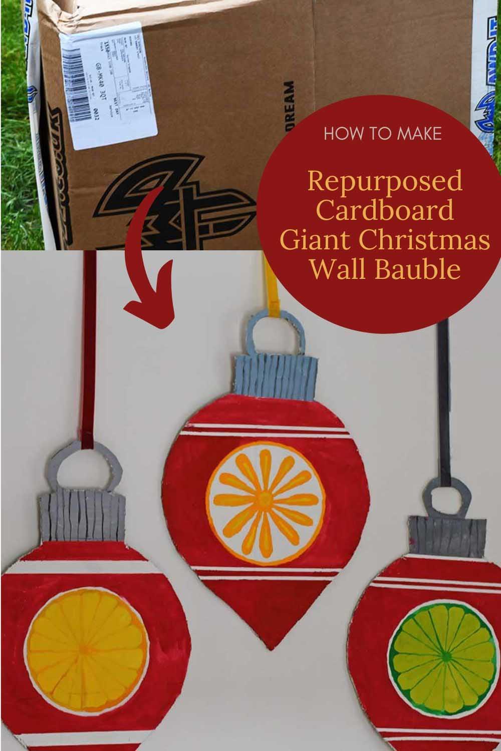 How To Make Giant Cardboard Christmas Ornaments  Pillar Box Blue