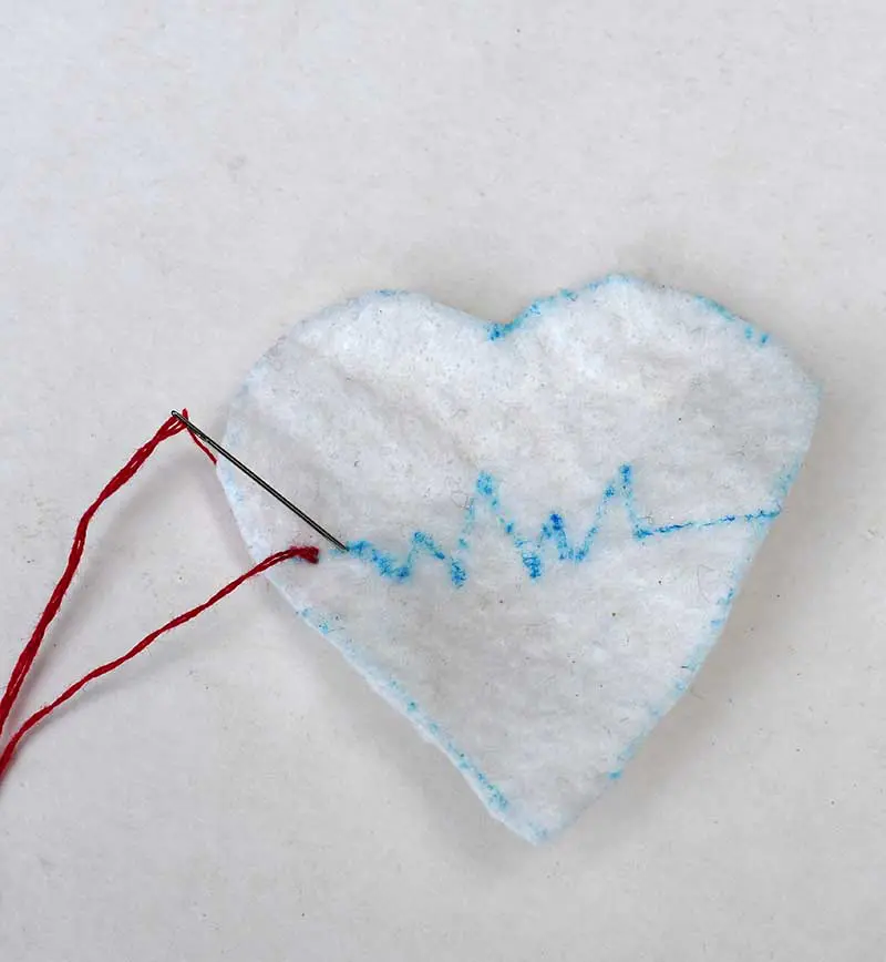 Embroidered Felt Hearts