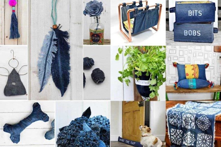 The Best Upcycled Denim Crafts And Diys Pillar Box Blue