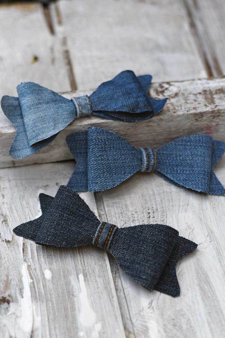 How To Make A Denim Bow Tie Two Ways - Pillar Box Blue