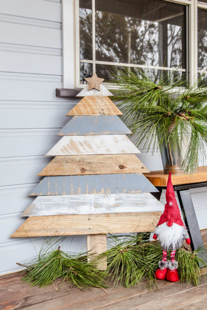 Cool Ideas for Alternative and Upcycled Christmas Trees - Pillar Box Blue