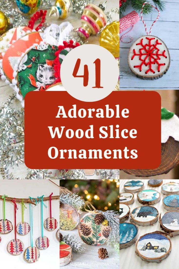 43 Adorable Wood Slice Ornament Ideas You Will Want On Your Tree - Pillar  Box Blue