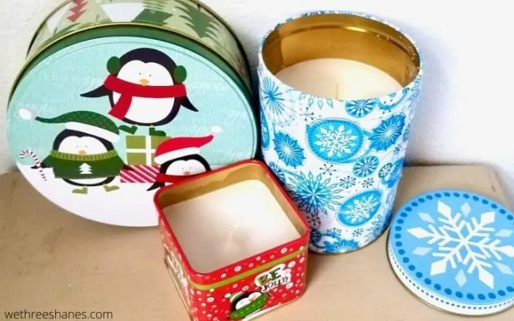 Christmas Candle Tin Cans Candle Jars Tins Small Candle Containers