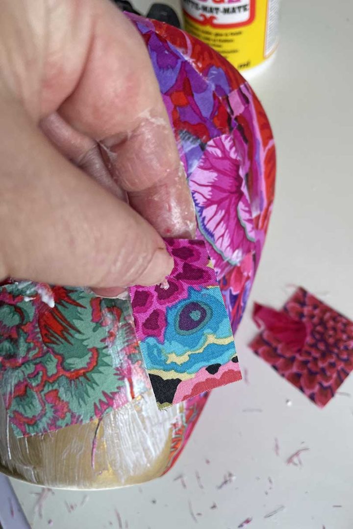 How To Make A Beautiful Decoupage Vase With Fabric - Pillar Box Blue