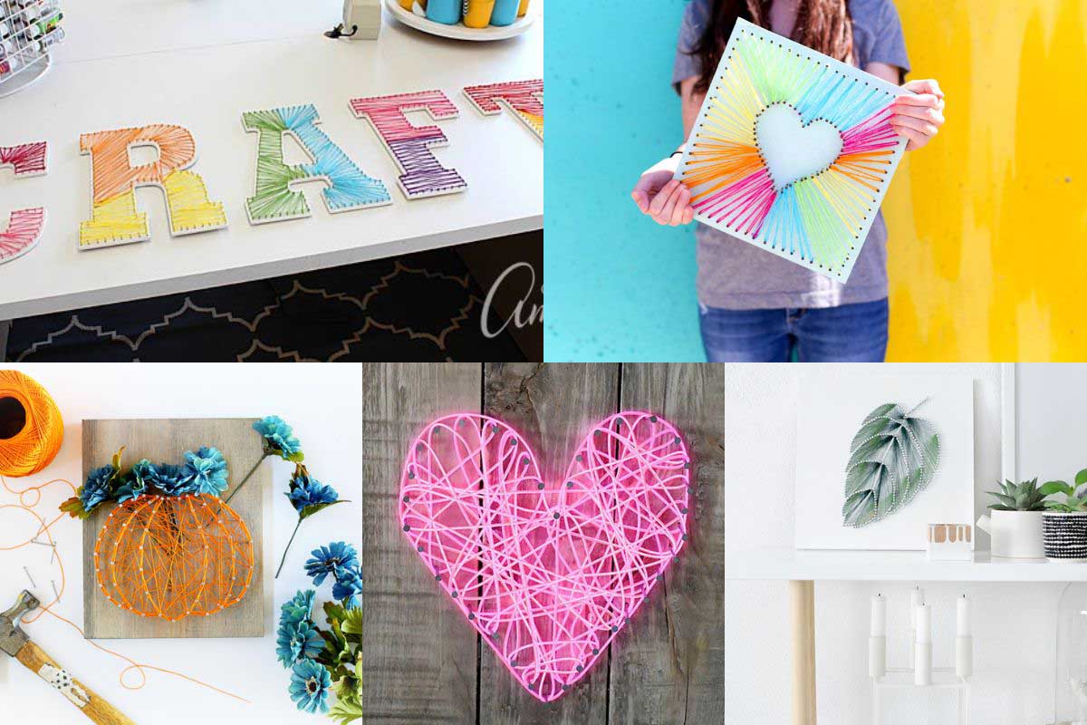 34 String Art Ideas That Charm and Delight: Creating Magic with Threads -  Pillar Box Blue