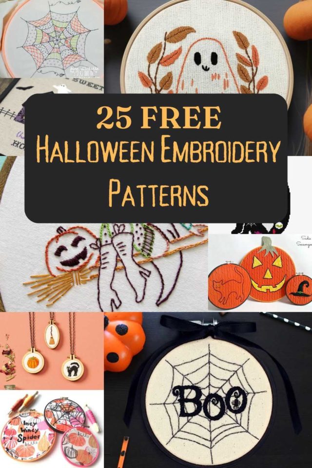 25 Free Halloween Embroidery Patterns and Designs - Pillar Box Blue