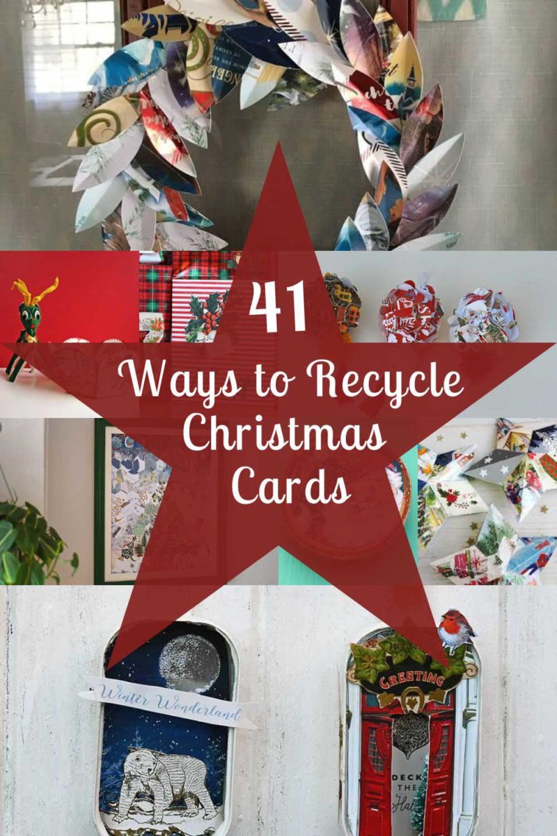 41 Best Crafts To Upcycle And Reuse Old Christmas Cards Pillar Box Blue   Recycled Christmas Card Craft Ideas Pin 800x1200 