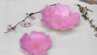 Cherry blossom air dry clay trinket dishes bowls