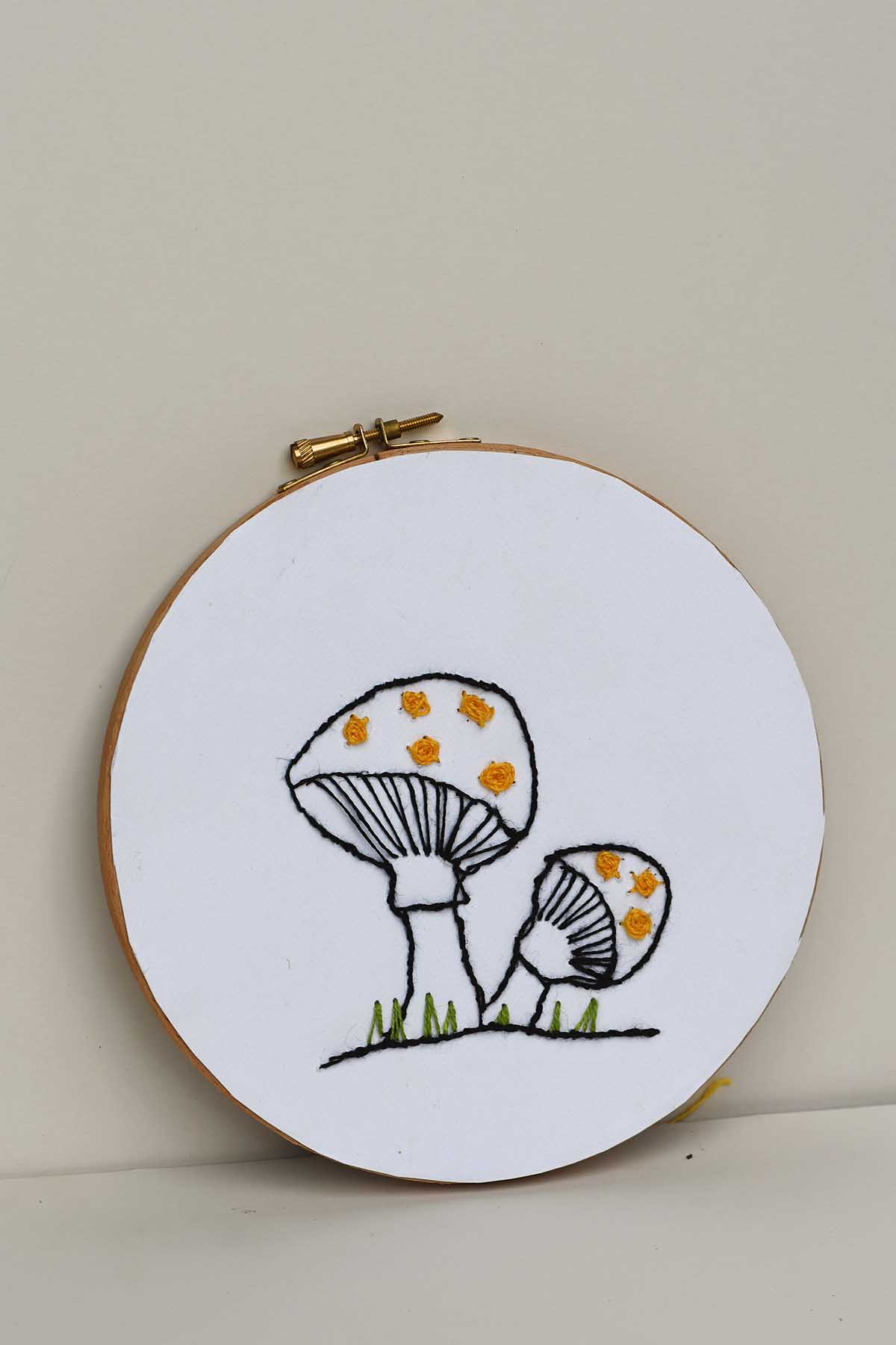Paper embroidery on a hoop