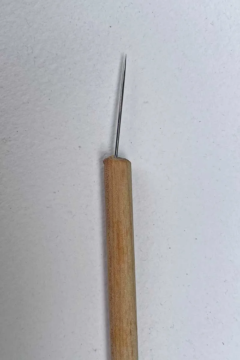 Needle punching tool makeshift for paper embroidery