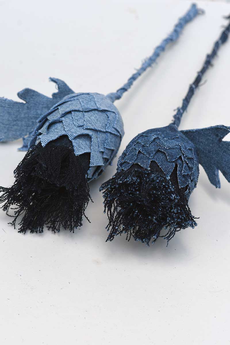 Both diy denim thistles