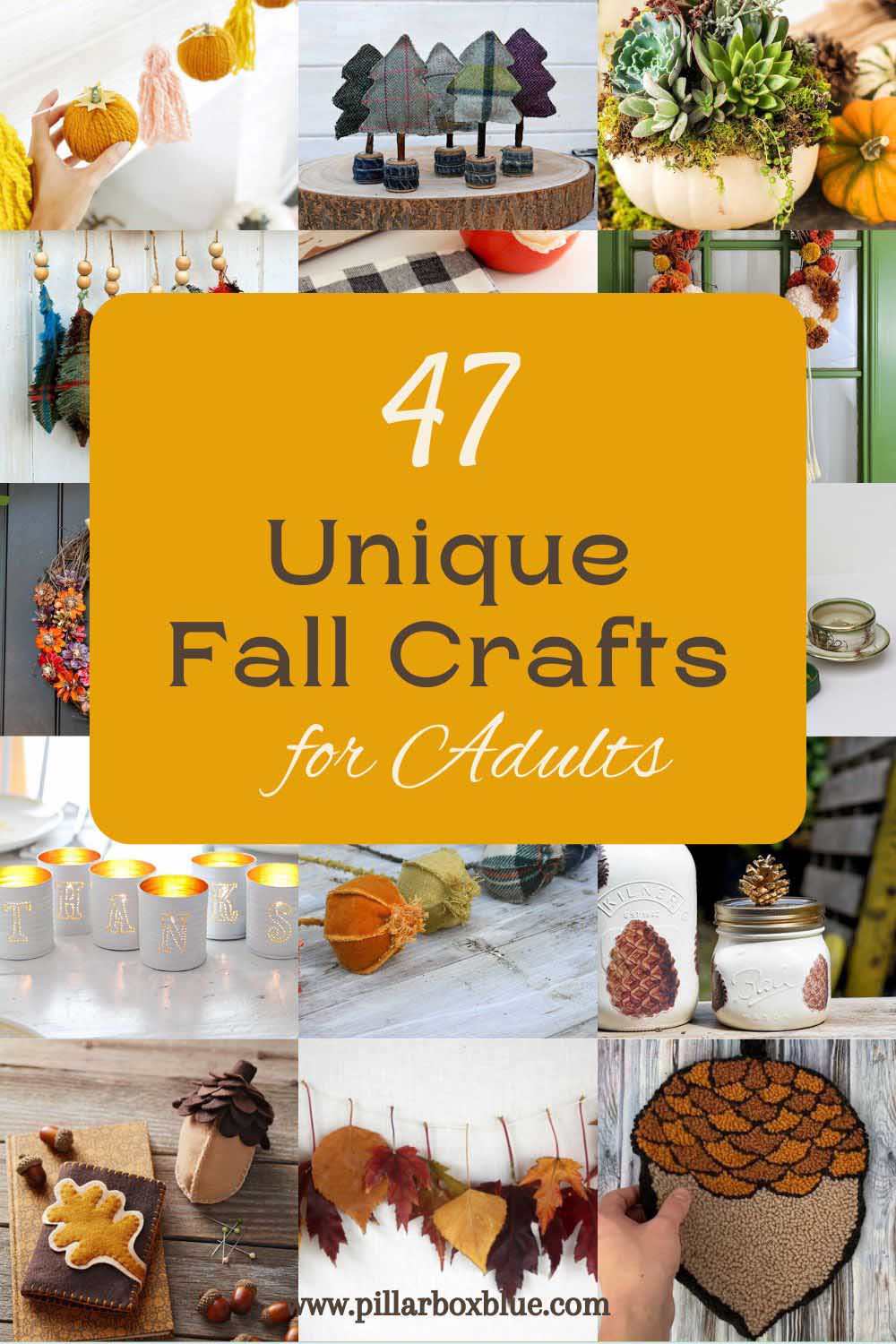 a collage of fall crafts with text overlay for a pinterest pin