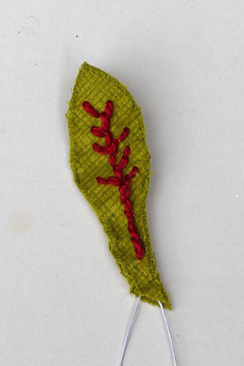 finished scrap fabric beet leaf