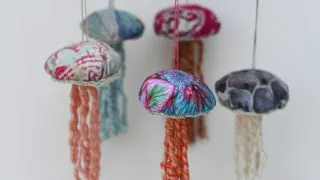 five Hanging DIY Fabric Jellyfish