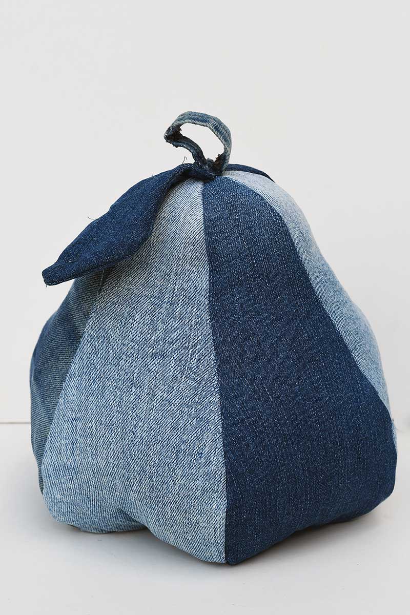 Comice denim pear door stop