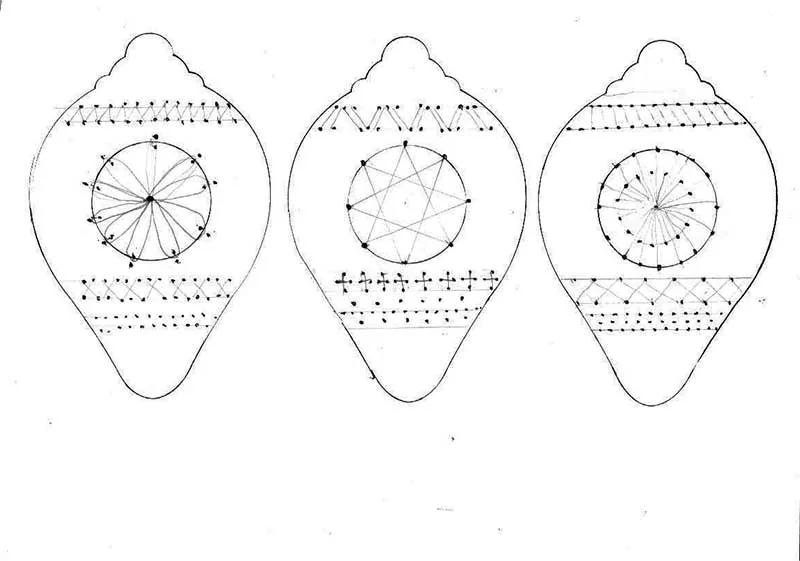 embroidery patterns for watercolour embroidered paper ornaments