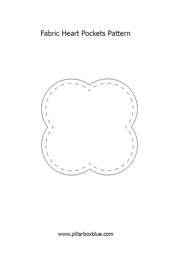 Valentine's sewing pattern to make fabric heart pockets