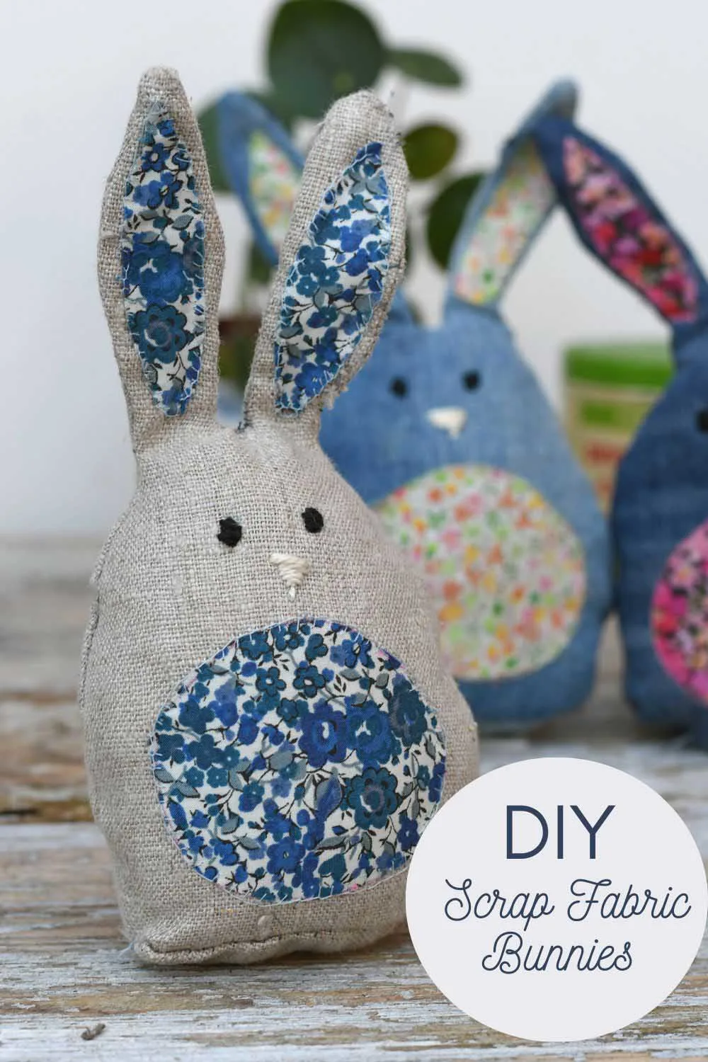 DIY scrap fabric bunnies