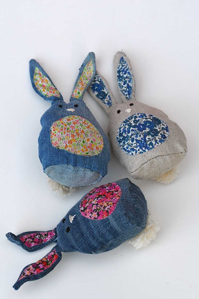 all three fabric bunnies